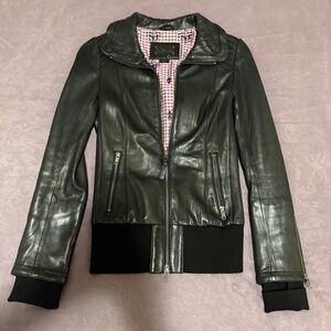 Mackage black leather jacket